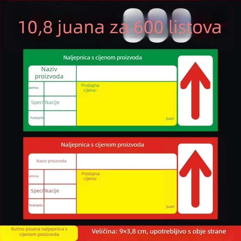 Univerzalna etiketa cijene za police supermarket – etiketa cijene, oznaka cijene, opcionalno