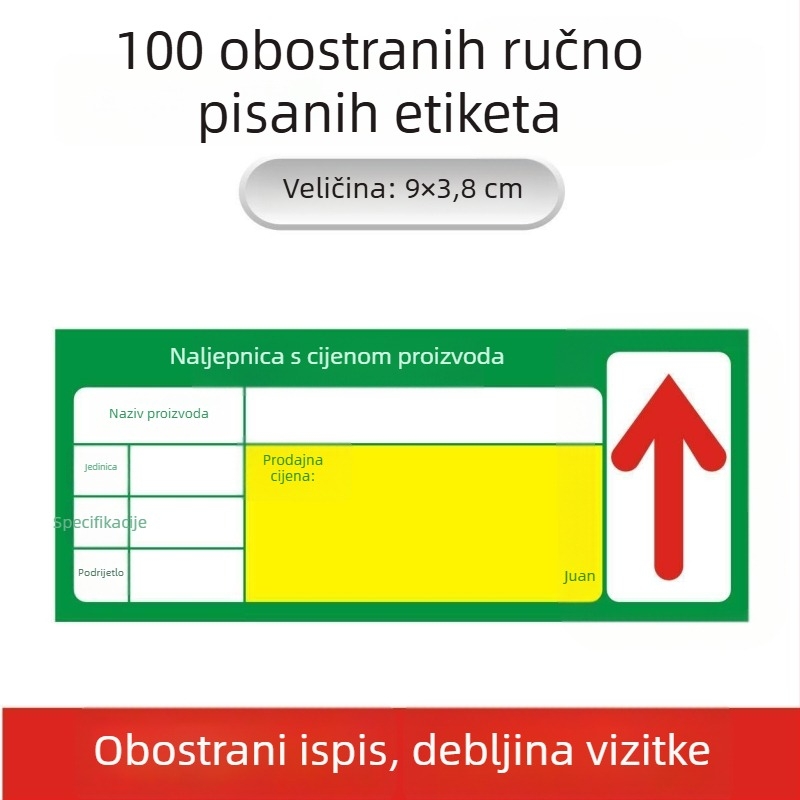 Univerzalna etiketa cijene za police supermarket – etiketa cijene, oznaka cijene, opcionalno
