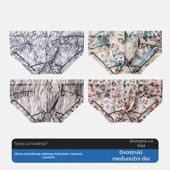 Muške gaćice s leopard printom, od ice silk tkanine, tanke i prozračne