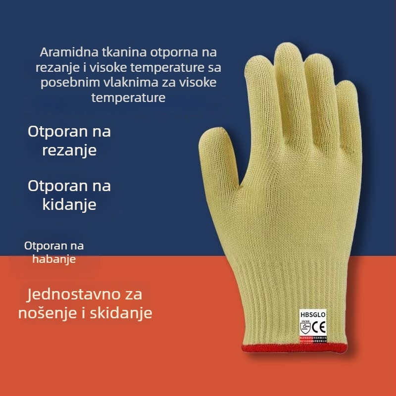 Dvostruke zaštitne rukavice protiv topline i požara, otporné do 300°C, zaštita od opeklina, toplinska izolacija, za mikrovalne pećnice i pečenje