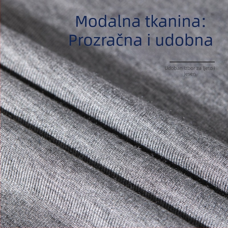 Muški Modal – tanak komplet baznog sloja: gornji dio s okruglim izrezom i hlače visokog struka.
