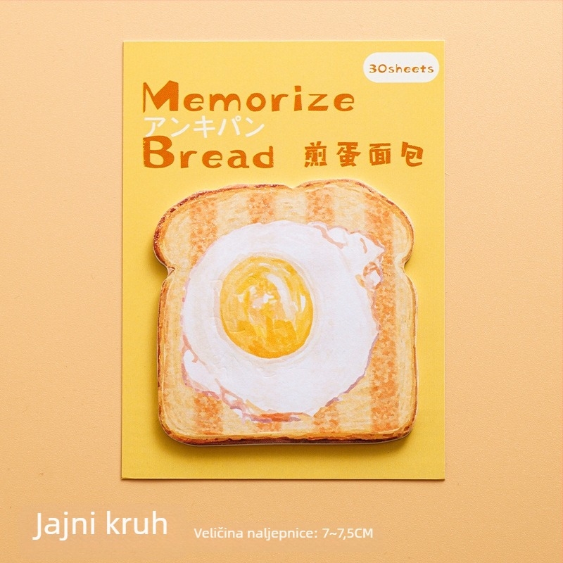 3D Memory Bread serija samoljepljivih bilježnica, 30 listova
