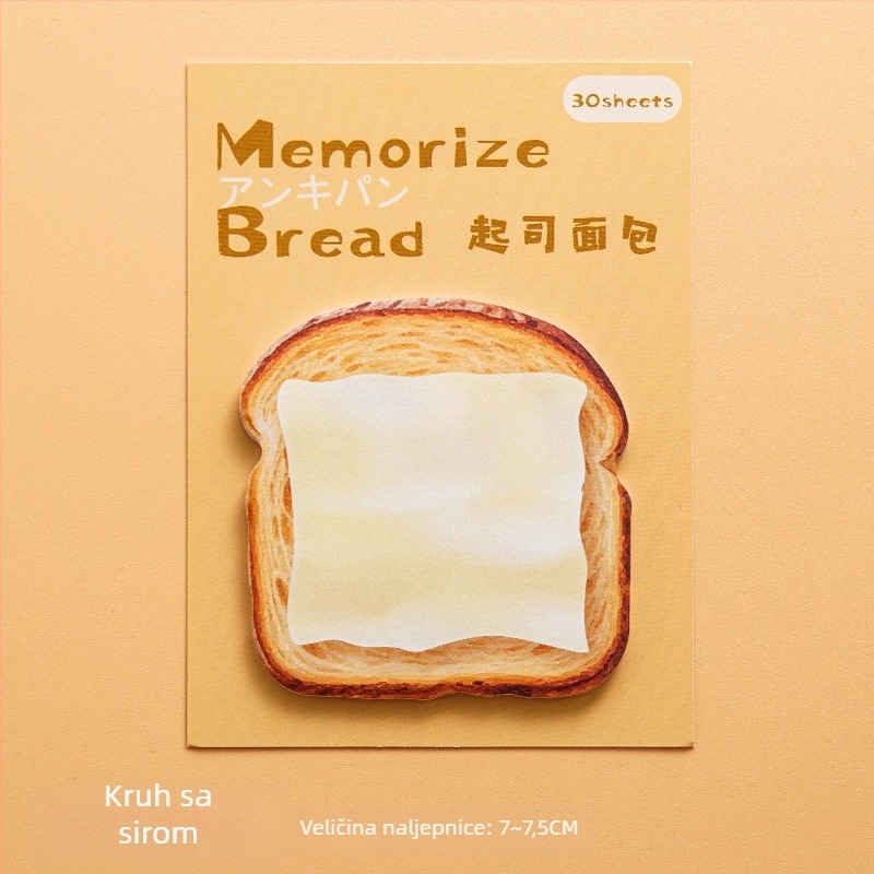 3D Memory Bread serija samoljepljivih bilježnica, 30 listova