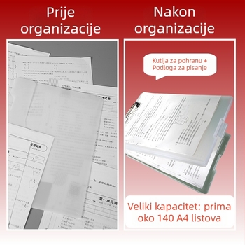 Kreativni višefunkcijski A4 dokumentni fascikl, kutija za pohranu radnih listova, plastični organizator dokumenata