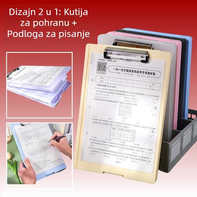 Kreativni višefunkcijski A4 dokumentni fascikl, kutija za pohranu radnih listova, plastični organizator dokumenata
