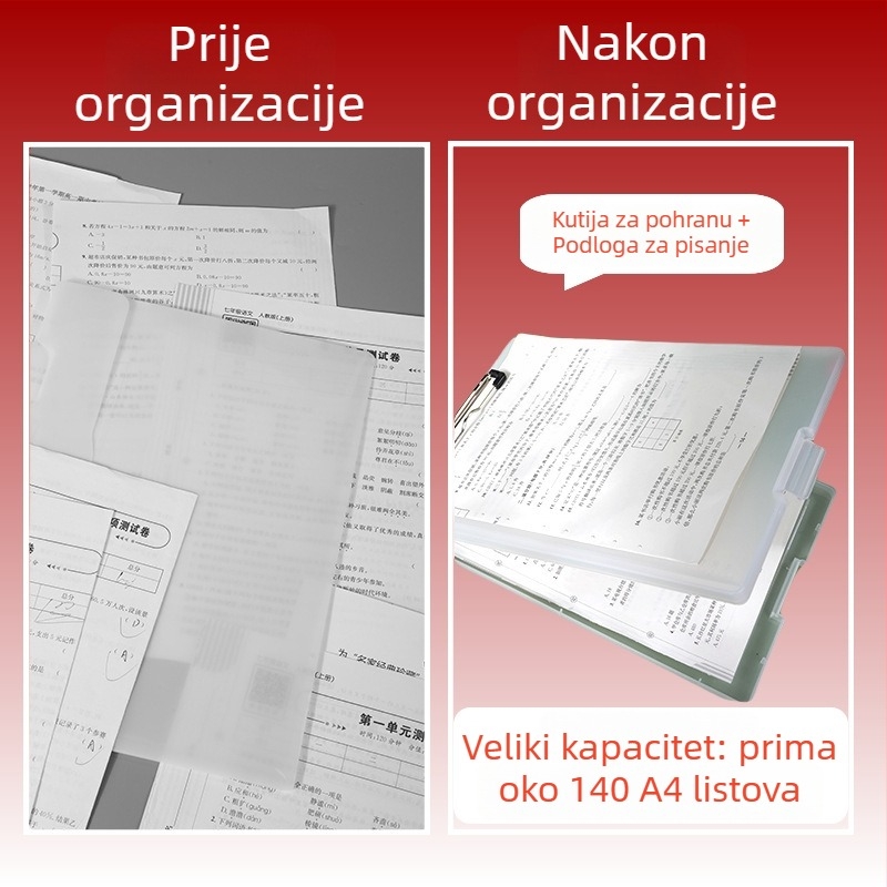Kreativni višefunkcijski A4 dokumentni fascikl, kutija za pohranu radnih listova, plastični organizator dokumenata