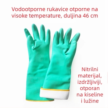Vodootporne rukavice visoke temperature, PVC kaučuk, duljina 60 cm, toplinska izolacija, zaštita od opeklina, para, otporne na kiseline i baze, otporne na ulje
