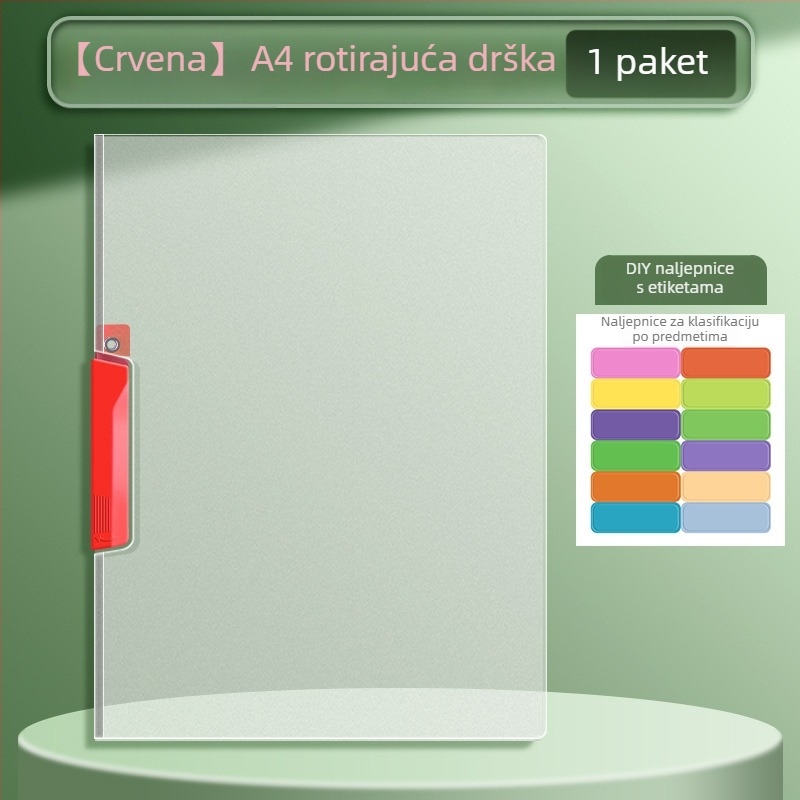 A4 okretna klips mapa s prozirnim umetkom za ispite, za učenike srednje škole