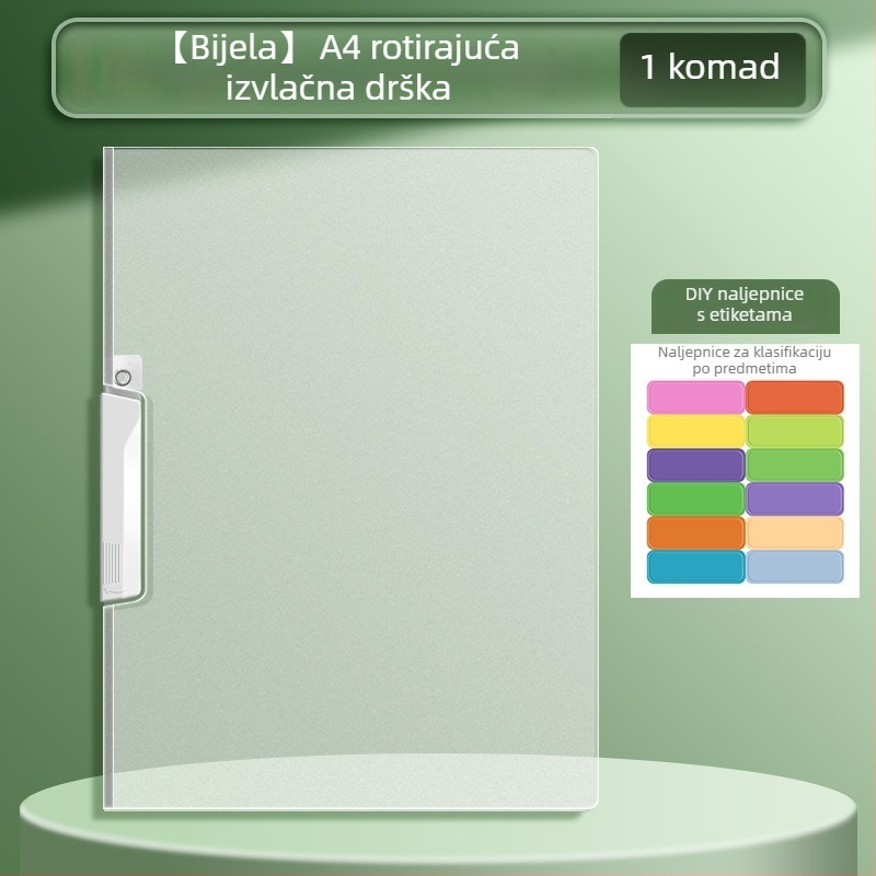 A4 okretna klips mapa s prozirnim umetkom za ispite, za učenike srednje škole