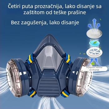 KN95 maska protiv prašine, industrijska teška prašina, za lakiranje i brušenje, uz filtrirajuću spužvu za disanje