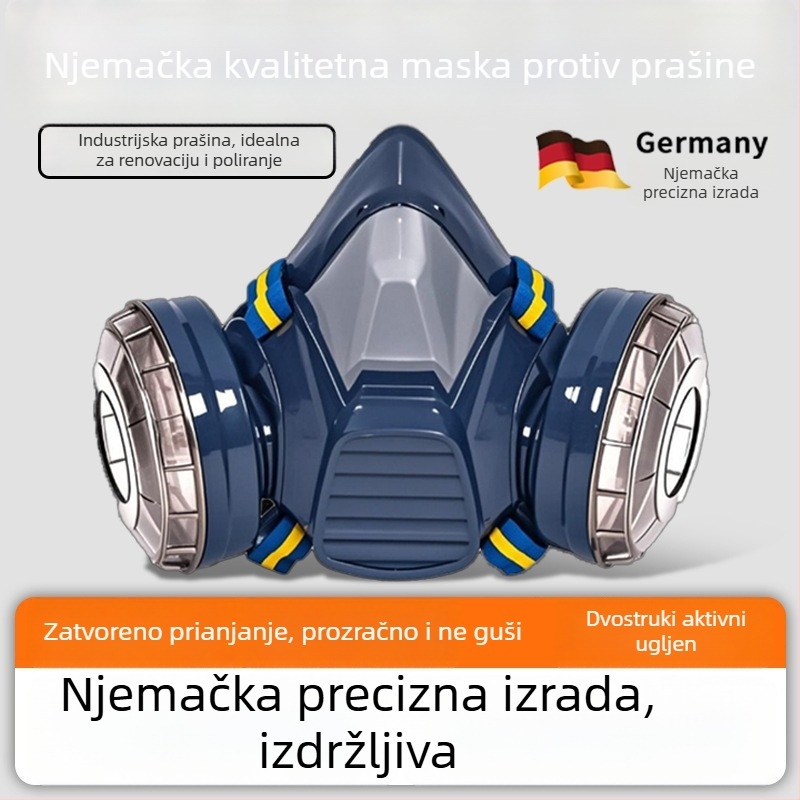 KN95 maska protiv prašine, industrijska teška prašina, za lakiranje i brušenje, uz filtrirajuću spužvu za disanje