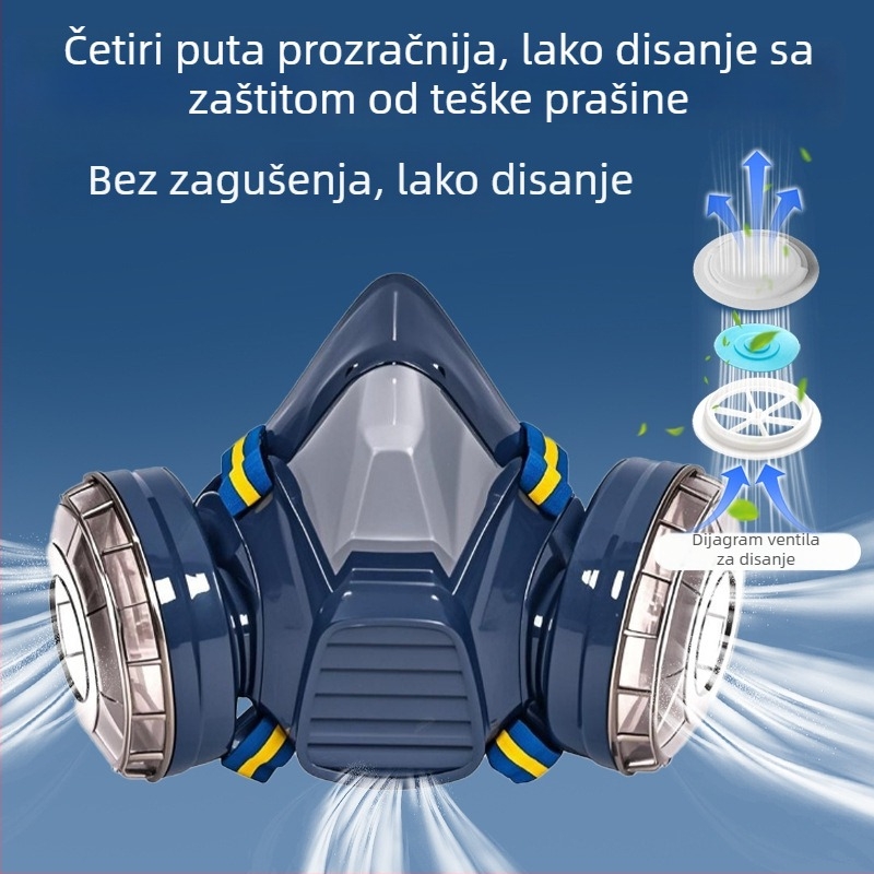 KN95 maska protiv prašine, industrijska teška prašina, za lakiranje i brušenje, uz filtrirajuću spužvu za disanje