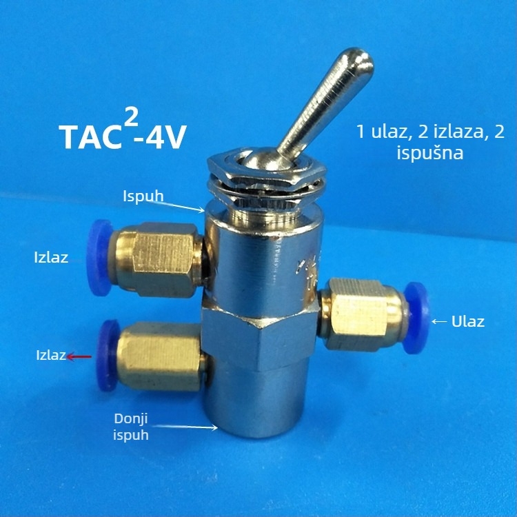 Pneumatski prekidač, mehanička ventila, valjkasti tip, ručna ventila Tac2-31V/41V/31P/41P, 1 ulaz 1 izlaz, navoj