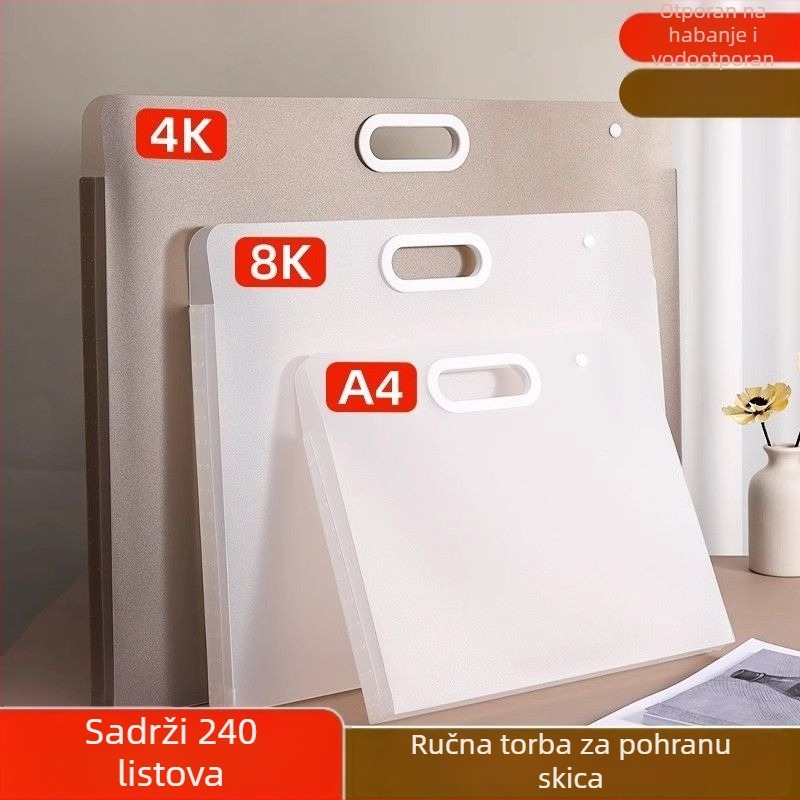Prijenosni portfel za crteže i mapa za dokumente, pohrana umjetničkih albuma, A3 skice, djela 4K i 8K