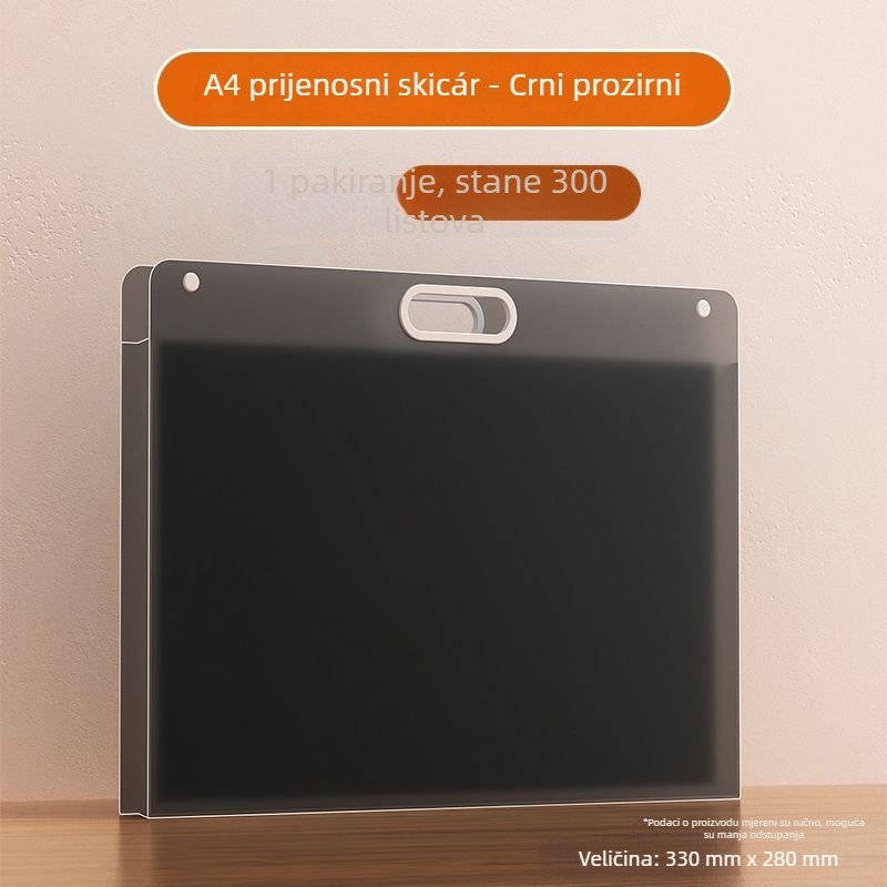 Prijenosni portfel za crteže i mapa za dokumente, pohrana umjetničkih albuma, A3 skice, djela 4K i 8K
