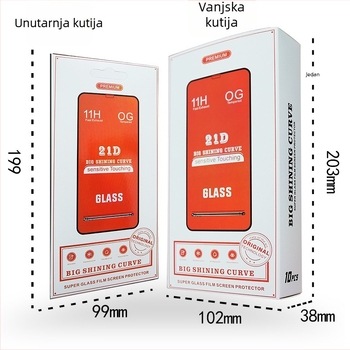 Kutija za pakiranje zaštitnog filma za mobitel, 10-u-1, 9D keramička zaštitna folija, omotnica, pakiranje mekane folije 360°