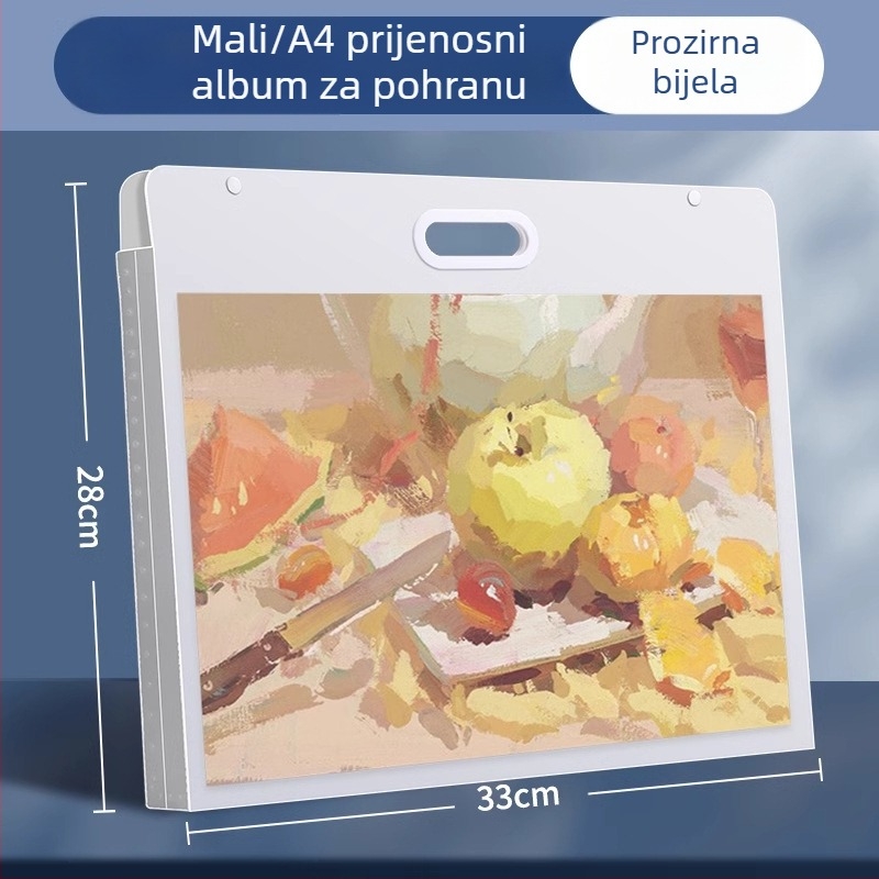 8K album za pohranu crteža, 4K zbirka dječjih umjetničkih djela, vodootporan prijenosni folder, veliki kapacitet za pohranu.