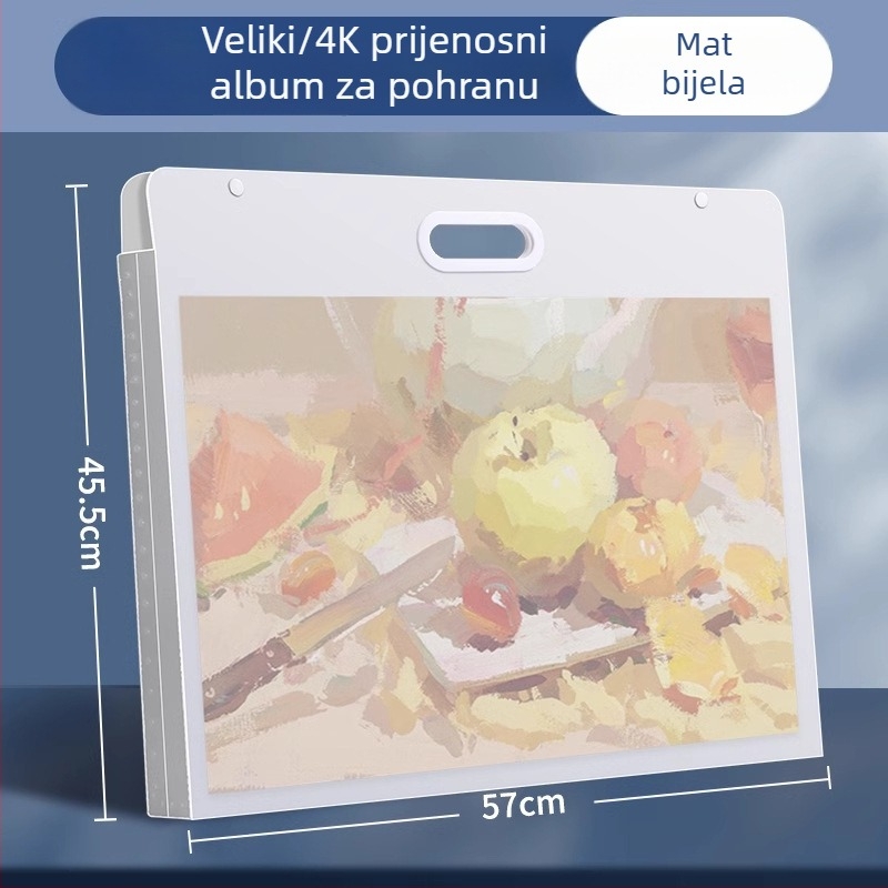 8K album za pohranu crteža, 4K zbirka dječjih umjetničkih djela, vodootporan prijenosni folder, veliki kapacitet za pohranu.