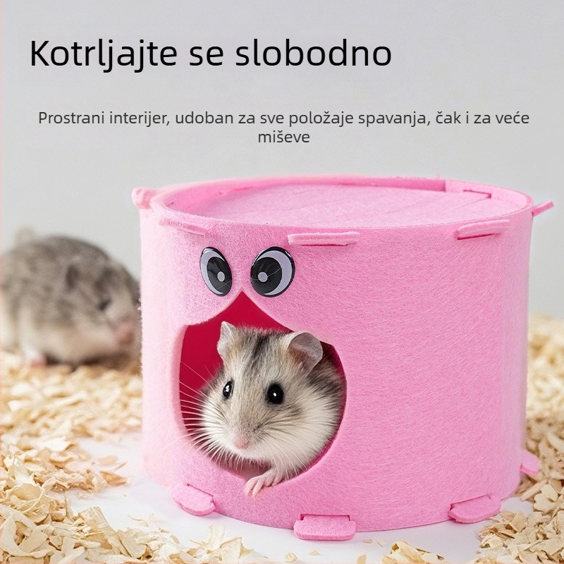Filc sklonište za male kućne ljubimce s tunelom i trupom drveta