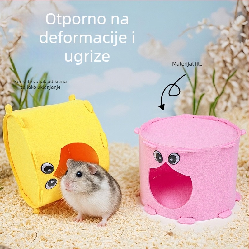 Filc sklonište za male kućne ljubimce s tunelom i trupom drveta