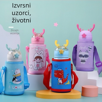 Slatka prijenosna kožna navlaka za čašu s remenom, izolacijski omotač za vodu i čaj, za učenike i djecu
