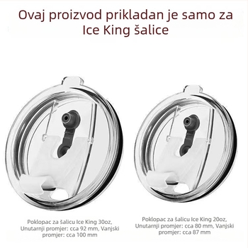Univerzalni poklopac za čašu sa slamkom i brtvom protiv propuštanja, pogodna za izolirane čaše, staklene čaše, čaše za čaj s mlijekom i dječje čaše
