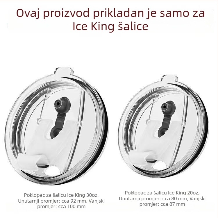 Univerzalni poklopac za čašu sa slamkom i brtvom protiv propuštanja, pogodna za izolirane čaše, staklene čaše, čaše za čaj s mlijekom i dječje čaše
