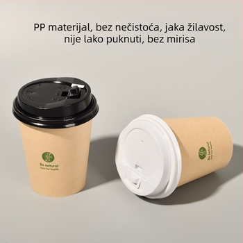 Jednokratni plastični poklopac za papirnatu šalicu, promjer 75 mm, nepropusni poklopac za dostavu