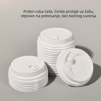 Jednokratni plastični poklopac za papirnatu šalicu, promjer 75 mm, nepropusni poklopac za dostavu