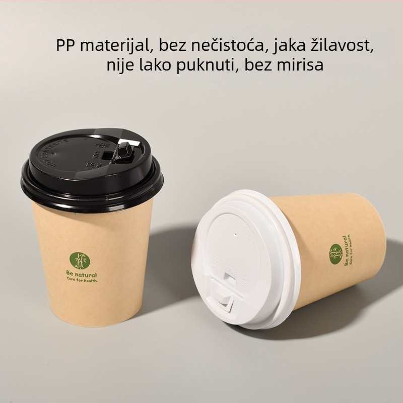 Jednokratni plastični poklopac za papirnatu šalicu, promjer 75 mm, nepropusni poklopac za dostavu