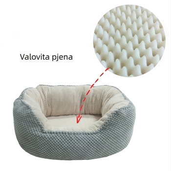 Četverosezonsko leglo za pse i mačke s ananas-velurom i valovitim uzorkom