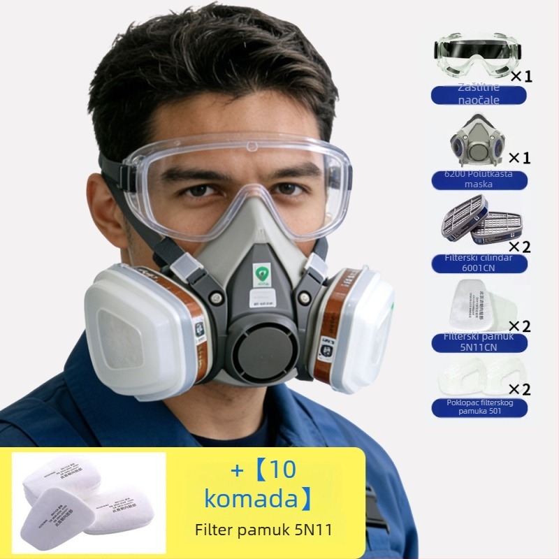 Maska za plinove 6200 za sprej bojanje, renovaciju i brušenje — zaštita od prašine, pesticida i kemikalija
