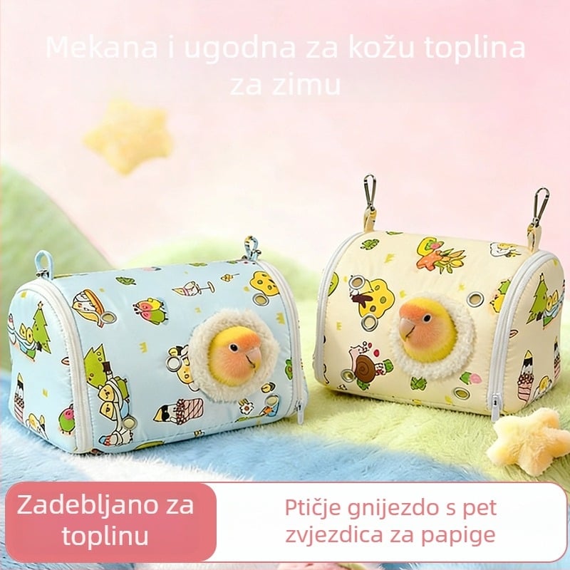 Prijenosni kavez za papigu na putovanje s toplim pamucnim gnijezdom, otporan na vjetar, vanjska nosiljka za male kućne ljubimce
