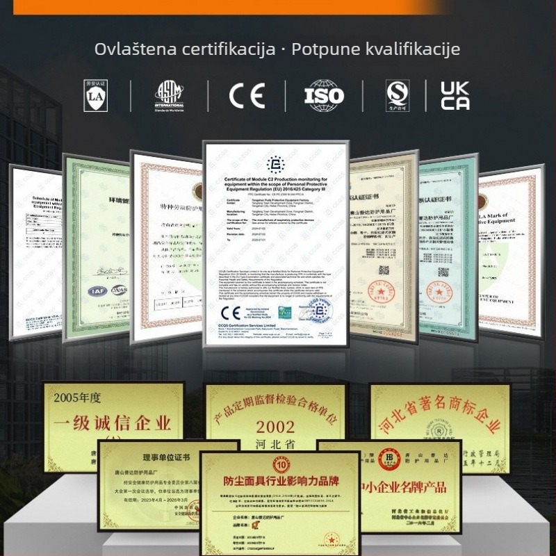 Maska za zaštitu od plinova s punim licem, silikon, visokokvalitetna marka, filtr s automatskim usisavanjem, za organske pare i štetne tvari