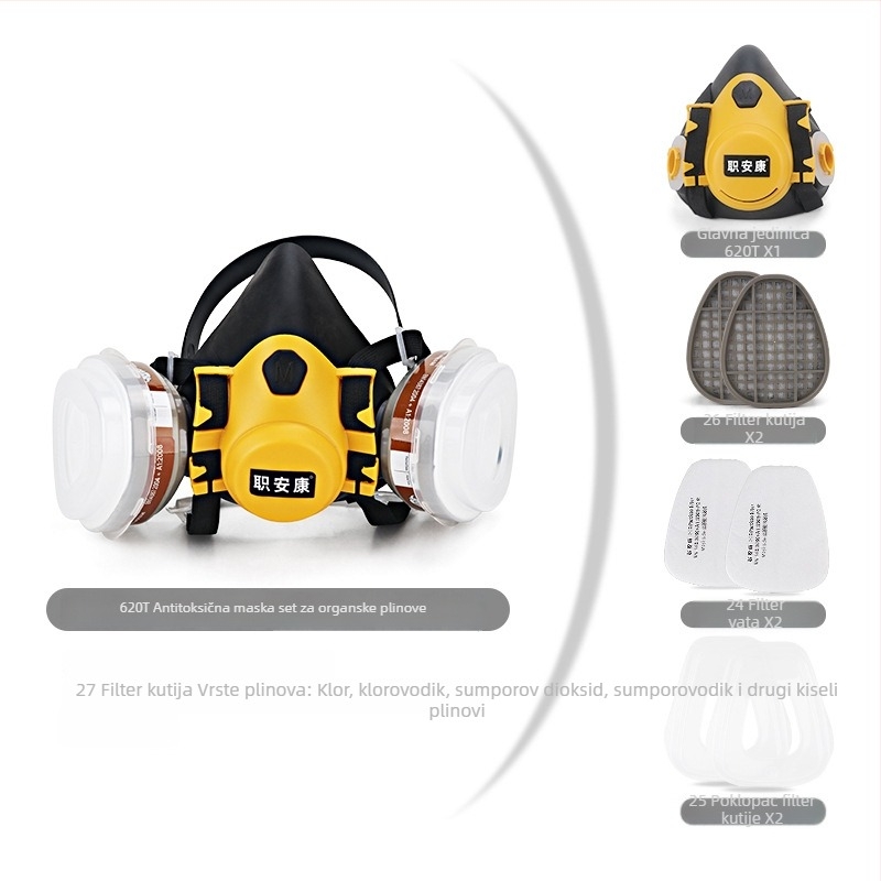 6200 respirator za bojanje sprejem, brušenje i zaštitu od prašine i kemikalija
