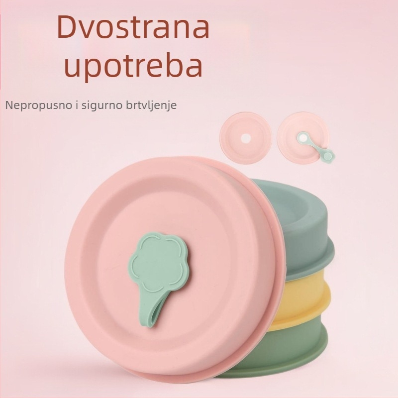 Novi silikonski poklopac za čašu, dvostrani, otporan na prašinu za Mason staklenke
