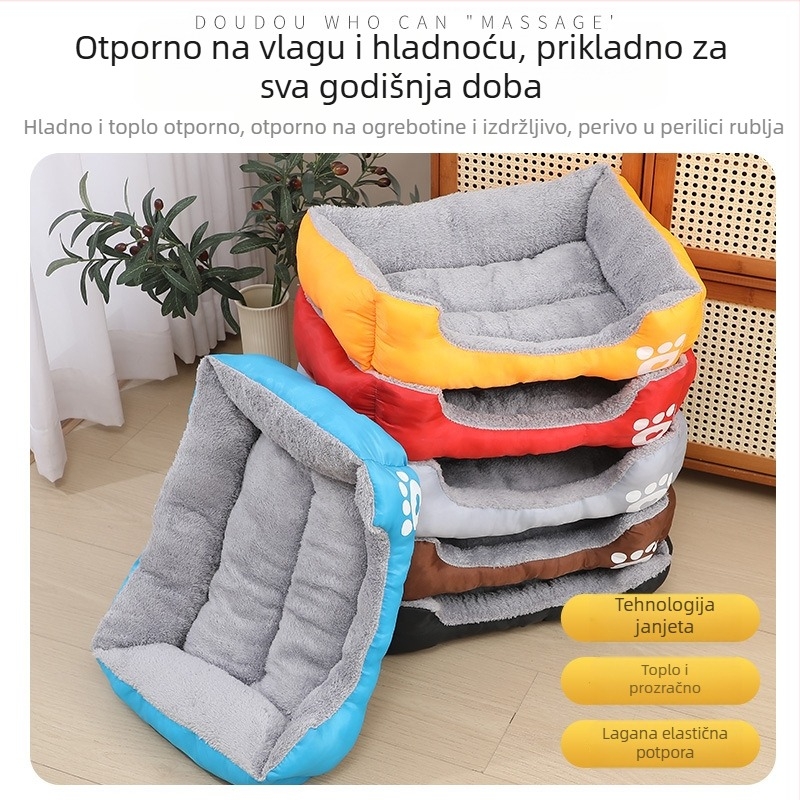 Krevet za kućne ljubimce u Candy bojama, Teddy stil, za male i srednje pse i mačke, zimsko toplo utočište
