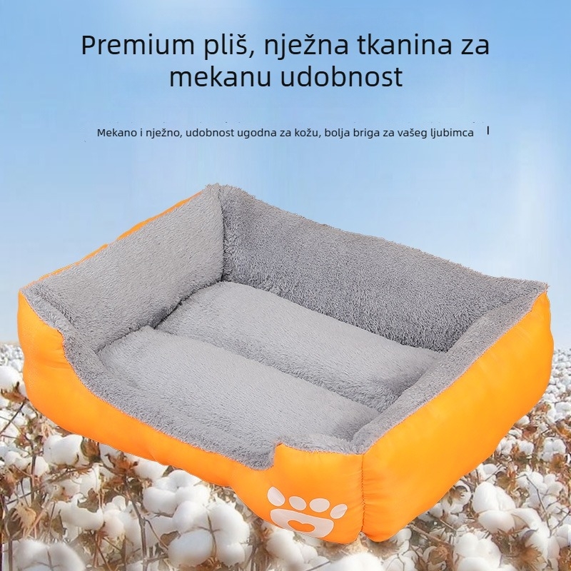 Krevet za kućne ljubimce u Candy bojama, Teddy stil, za male i srednje pse i mačke, zimsko toplo utočište