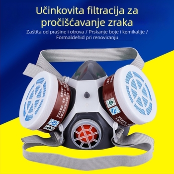 Puda 400 serija industrijska maska za plin s aktivnim ugljem, s jednim ili dvostrukim spremnikom, zaštita od prašine i kemijskih para pri lakiranju