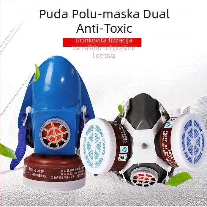 Puda 400 serija industrijska maska za plin s aktivnim ugljem, s jednim ili dvostrukim spremnikom, zaštita od prašine i kemijskih para pri lakiranju