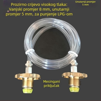 Spajanje za tekući plin, ventil za punjenje, most adapter za butan i propan, cijevi 8×5 i 6×4