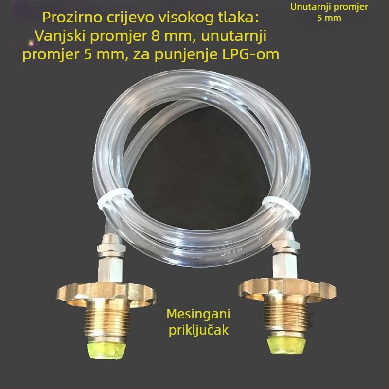 Spajanje za tekući plin, ventil za punjenje, most adapter za butan i propan, cijevi 8×5 i 6×4
