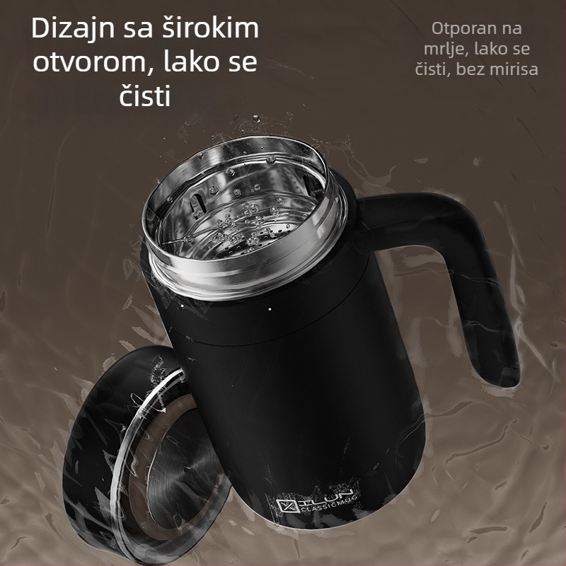 Termos od nehrđajućeg čelika 316 s pametnom funkcijom, držačem, velikim kapacitetom, odjeljak za čaj i vodu, poslovna upotreba