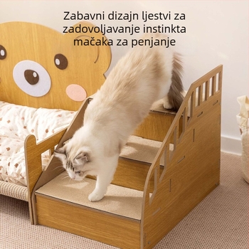 Mačje gnijezdo s crtaćnim medvjedićem, luksuzno gnijezdo s koracima i jastukom – mekani dom za mala i srednja kućna ljubimca