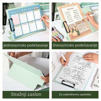Morandi boje vertikalni klipboard A4, višenamjenski uredski folder, podloga za pisanje i klip za pohranu dokumenata