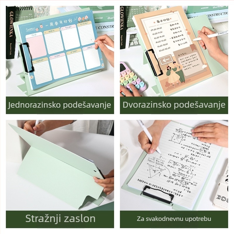 Morandi boje vertikalni klipboard A4, višenamjenski uredski folder, podloga za pisanje i klip za pohranu dokumenata