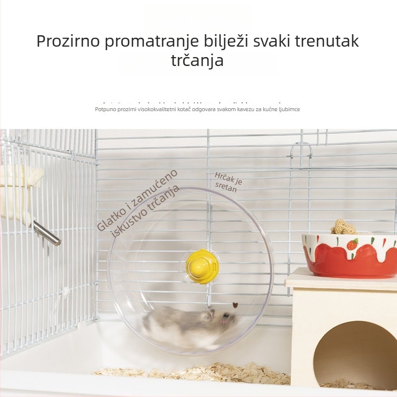 Prozirno kolo za hrčka s tihom osovinom, 17 cm
