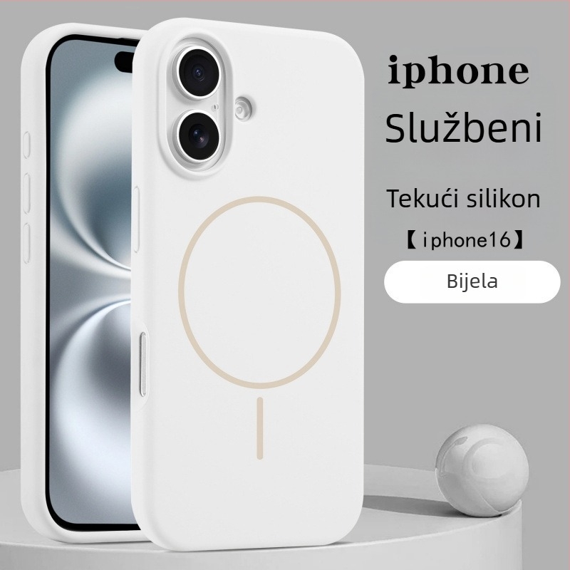 Tekuća silikonska futrola za iPhone 17 Pro s magnetskim prstenom — ugodan dodir, zaštitno kućište