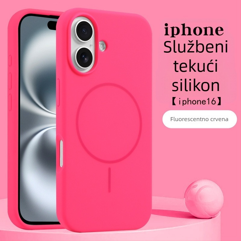 Tekuća silikonska futrola za iPhone 17 Pro s magnetskim prstenom — ugodan dodir, zaštitno kućište