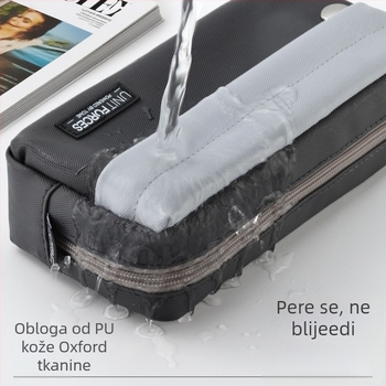 Tome vodootporna PU kožna pernica za dječake, minimalistički dizajn, dvostruki zatvarač